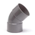 Nicoll | PVC | Bocht 45° | 2 x Mof | 40 mm | Lijm | Grijs