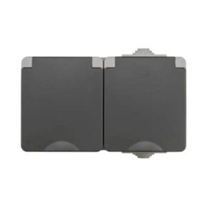 Opbouw Wandcontactdoos 2-voudig IP55 Grijs