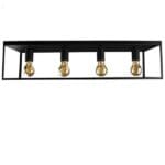 Plafondlamp 4 x E27 | 16 W | 2400K | Mat zwart