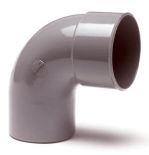 Nicoll | PVC | Bocht 88° | Spie-Mof | 125 mm | Lijm | Grijs
