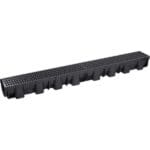 Hauraton Lijngoot Zwart kunststof mazenrooster LxB 100 x 12 cm