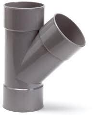 Nicoll | PVC | T-Stuk 45° | 3 x Mof | 125 mm | Lijm | Grijs