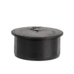 PP eindkap zwart 110 mm.