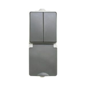 Opbouw Combinatie WCD en Serieschakelaar IP 55 grijs