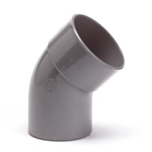 Nicoll | PVC | Bocht 45° | Spie-Mof | 40 mm | Lijm | Grijs