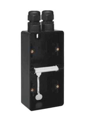 Niko opbouwdoos 2 voudig zwart met 2 wartels