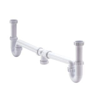 Mcalpine dubbel sifoncombi 1½" kunststof, wit