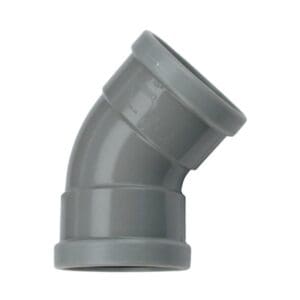 PVC | Bocht 45° | 2 x Mof | 110 mm | Manchet | SN8