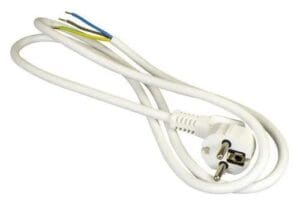 Aansluitsnoer 3 x 1,0mm. 3 meter wit met aarde