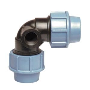 Tyleen koppeling | Knie 90° met extra aansluiting | 25 mm x ½" | 2 x Knel x binnendraad