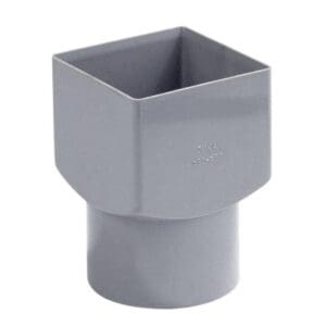 HWA Verloop Vierkant x Rond 80mm Grijs