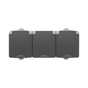 Opbouw Wandcontactdoos 3-voudig IP55 Grijs