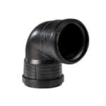 PP Bocht 88,5° zwart 75 mm. 2 x Manchet