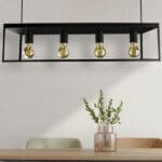 Plafondlamp 4 x E27 | 16 W | 2400K | Mat zwart