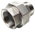 RVS 3-delige koppeling conisch 1" binnen/buitendr.