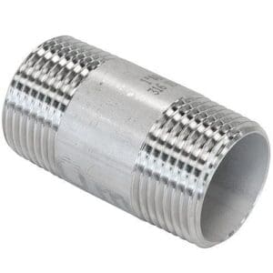 RVS Pijpnippel 1 ½" x 80 mm buitendraad