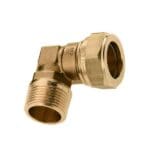 Messing Knie 1" x 28 mm buitendraad x knel