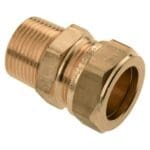 Messing Puntstuk 3/4'' x 15 mm Buitendr. x knel