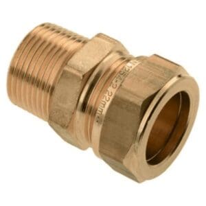 Messing Puntstuk 3/4'' x 15 mm Buitendr. x knel