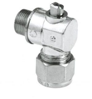 Kogelstopkraan haaks knel 3/8'' x 12 knel chroom