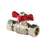 Kogelkraan messing vernikeld knel 22 mm