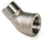 RVS Knie 45° 3/4" binnen x buitendraad