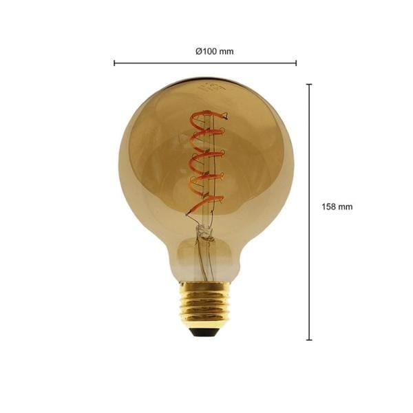 Led lamp filament| 4 Watt | E27 | Globe M | 2200K - Afbeelding 3