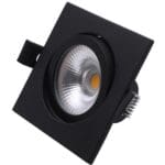LED inbouwspot 6W | Vierkant | Zwart | 2700K