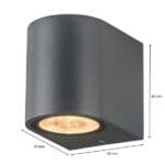 Wandlamp half rond grijs | GU10 | Exclusief lichtbron