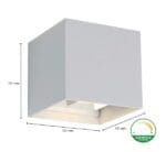 Wandlamp led kubus wit | 2 x 3 W | Dim2Warm