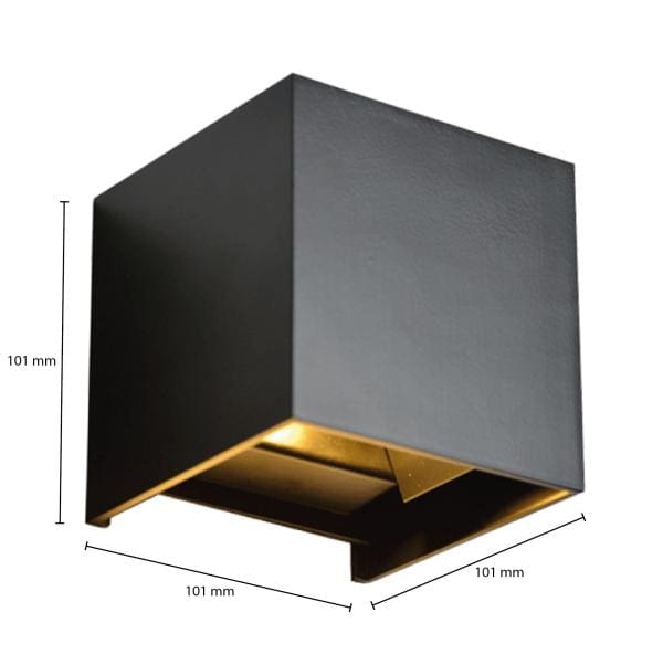 Wandlamp led kubus zwart | 2 x 3 W | 3000K - Afbeelding 5