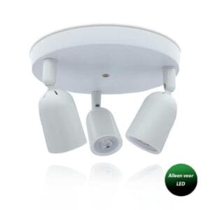 Plafondarmatuur Wit | 3 x GU10 | Exclusief lichtbron