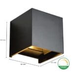 Wandlamp led kubus grijs | 2 x 3 W | Dim2Warm