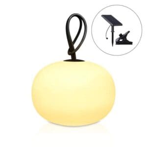 Hanglamp / bol met accu en zonnepaneel | 2500K