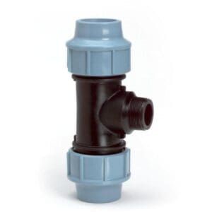 Tyleen koppeling | T-Stuk | 63 mm x 2½" x 63 mm | Knel x buitendraad