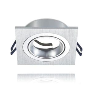 Vierkant armatuur Ø80mm | Zilver | Kantelbaar