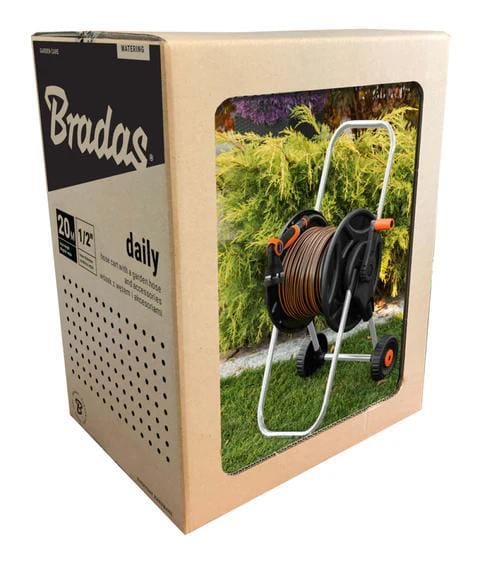 Bradas BLACK LINE slangenwagen met 13 mm (1/2") 20 meter slang - broespistool en koppelingen - Afbeelding 4