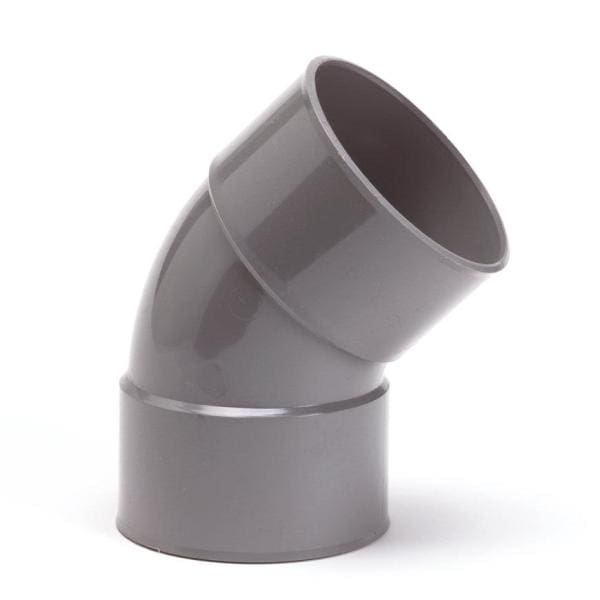 Nicoll | PVC | Bocht 45° | 2 x Mof | 160 mm | Lijm | Grijs