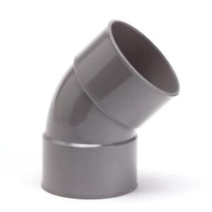 Nicoll | PVC | Bocht 45° | 2 x Mof | 200 mm | Lijm | Grijs