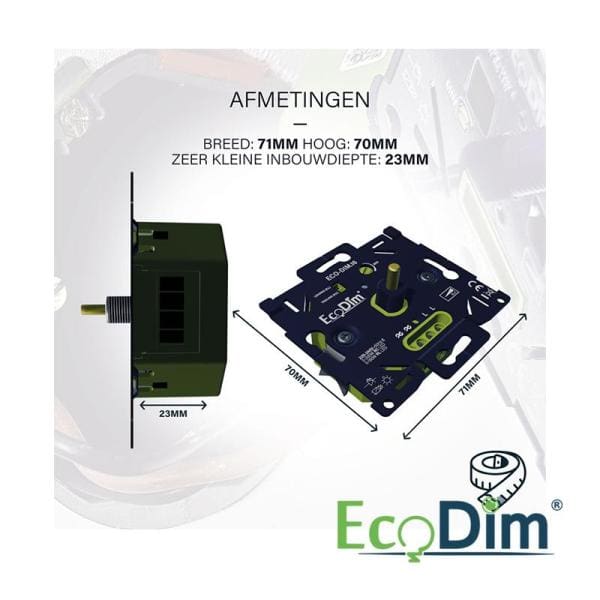 ECO-Dim | Led dimmer universeel | 0-300 Watt (RLC) - Afbeelding 4
