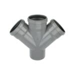 Wavin | PVC  | T-Stuk 45°  | 3 x Mof - 1 x Spie | 125 mm | Manchet | SN4