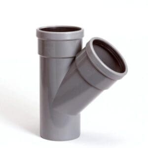 Wavin | PVC | T-Stuk 45° | 2 x Mof - 1 x Spie | 160 mm | Manchet | SN4