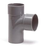 Nicoll | PVC | T-Stuk 88° | 2 x Mof - 1 x Spie | 125 mm | Lijm | Grijs