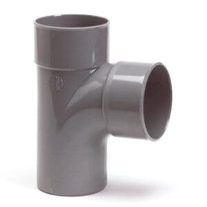 Nicoll | PVC | T-Stuk 88° | 2 x Mof - 1 x Spie | 40 mm | Lijm | Grijs
