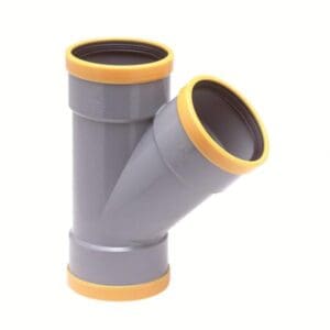 Wavin | PVC | T-Stuk 45° | 3 x Mof | 160 mm | Manchet | SN8