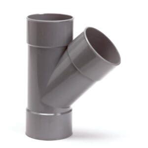 Nicoll | PVC | T-Stuk 45° | 3 x Mof | 160 mm | Lijm | Grijs