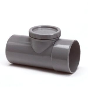 Nicoll | PVC | Ontstoppingsstuk met schroefdeksel | Spie-Mof | 160 mm | Lijm | Grijs