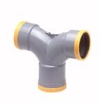 Wavin | PVC  | Zettingsstroom T-Stuk | 3 x Mof | 125 mm | Manchet | SN8