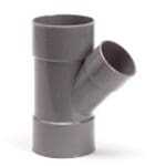 Nicoll | PVC | T-Stuk 45° | 3 x Mof | 125x40x125 mm | Lijm | Grijs