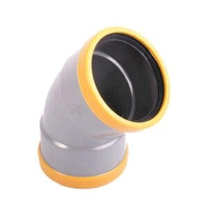 Wavin | PVC | Bocht 45° | 2 x Mof | 125 mm | Manchet | SN8